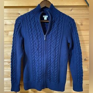Women's L.L.Bean Sweater Zip Cardigan Small Blue